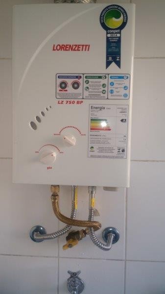 Instalação de aquecedor a gás